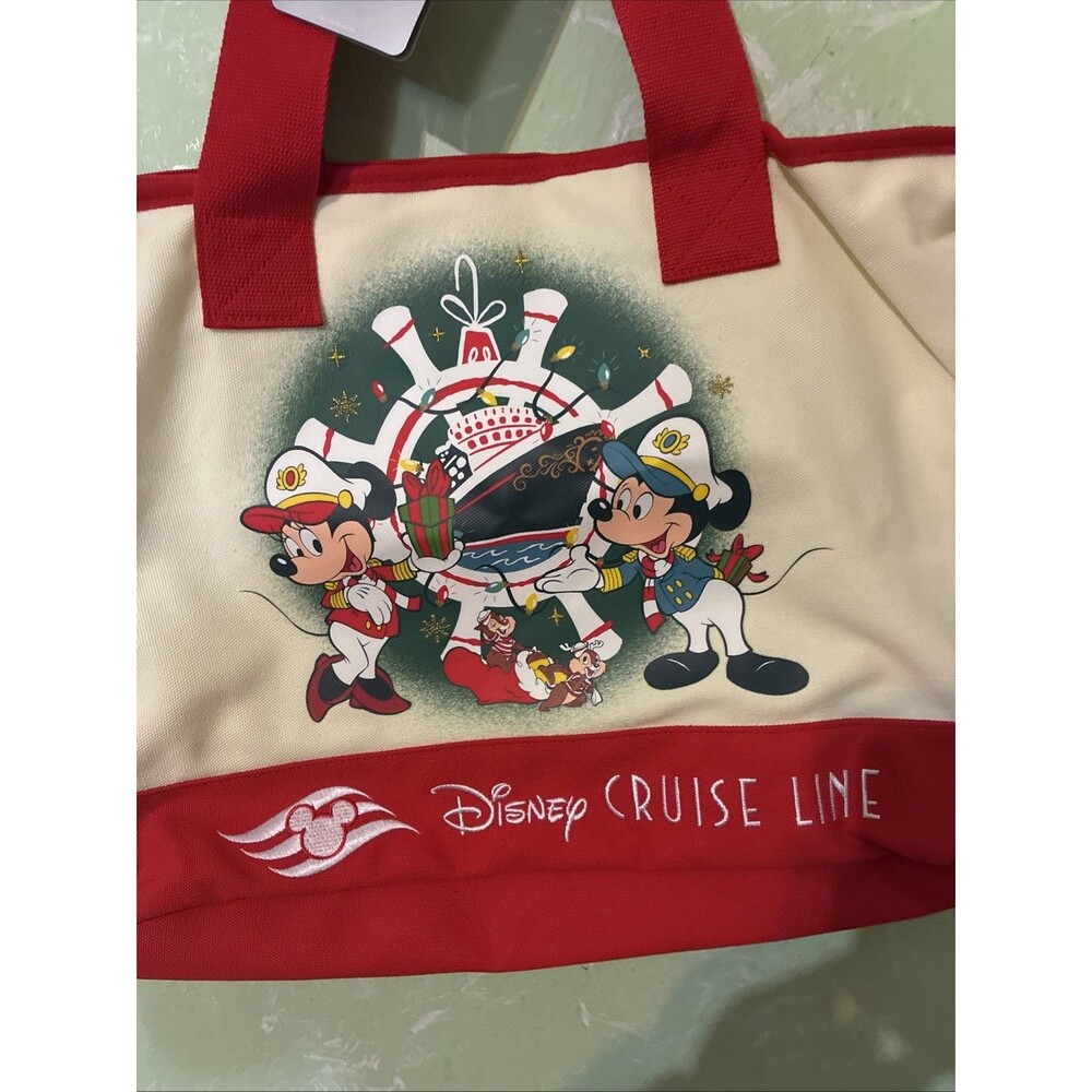 Brand New 2025 DCL Disney Cruise Line Christmas Mickey Minnie Tote Bag - Picture 2 of 6